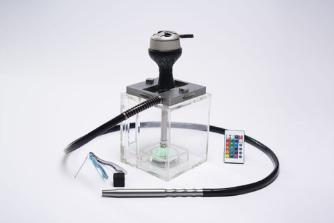 Acrylic Cube Hookah Black