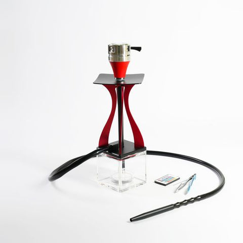 SHISHA BUCKS TALL HOOKAH RED